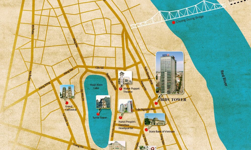 Vị trí tòa nhà BIDV Tower